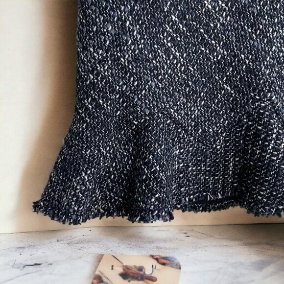 NWT - Theory Blue Multi Autumn Tweed Diag Zip Skirt Size: 10 - Picture 5 of 8